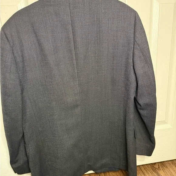 John Weitz 100% Wool Blazer Men's 40R Gray Textured Vintage Classic Suit Jacket - Picture 4 of 5